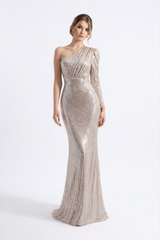 Valeria | Sequined Maxi Fishtail Dress