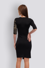 Dona | Lace Garnished Knee-Length Slim Fit Pencil Dress