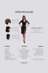 Dona | Lace Garnished Knee-Length Slim Fit Pencil Dress