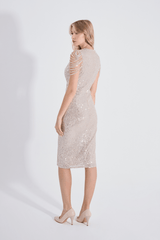 Gloria | Pul Payetli Midi Kalem Abiye Elbise