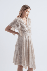 Angel | Pul Payetli Midi Kloş Abiye Elbise