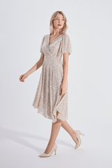 Angel | Pul Payetli Midi Kloş Abiye Elbise