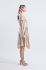 Angel | Pul Payetli Midi Kloş Abiye Elbise