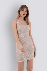 Tiffany | Pul Payetli Mini Slim Abiye Elbise