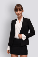 Adel | Long Sleeve Shawl Collar Blouse with Cuff