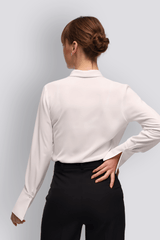 Adel | Long Sleeve Shawl Collar Blouse with Cuff