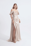 Cloe | Maxi Saten Elbise