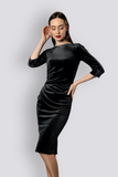 Monroe | Velvet Midi Pencil Dress