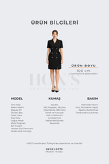Angela | Short Sleeve Belted Knee-Length Jacket Dress