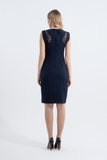 Audrey | Lace Garnished Knee Length Pencil Dress