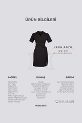 Angela | Short Sleeve Belted Knee-Length Jacket Dress