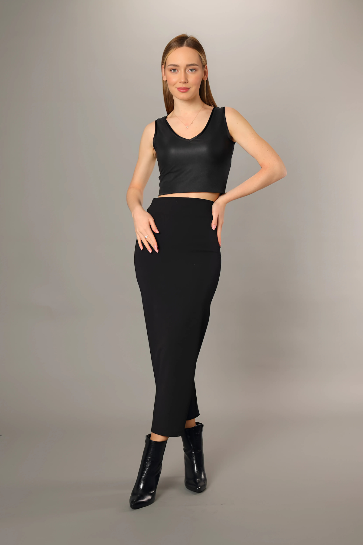 Long Pencil Skirt Fitted High Waist