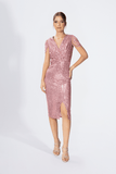 Carmen | Sequined Midi Pencil Evening Dress