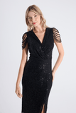 Carmen | Sequined Midi Pencil Evening Dress