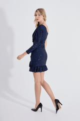 Cindy | Payetli Mini Slim Elbise