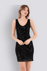 Tiffany | Pul Payetli Mini Slim Abiye Elbise