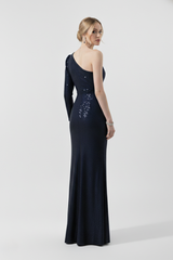 Tiffany | Sequined One Sleeve Maxi Fishtail Evening Dress