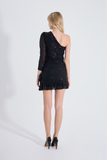 Cindy | Sequined One Shoulder Mini Slim Evening Dress