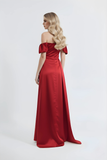 Cloe | Saten Maxi Straplez Abiye Elbise