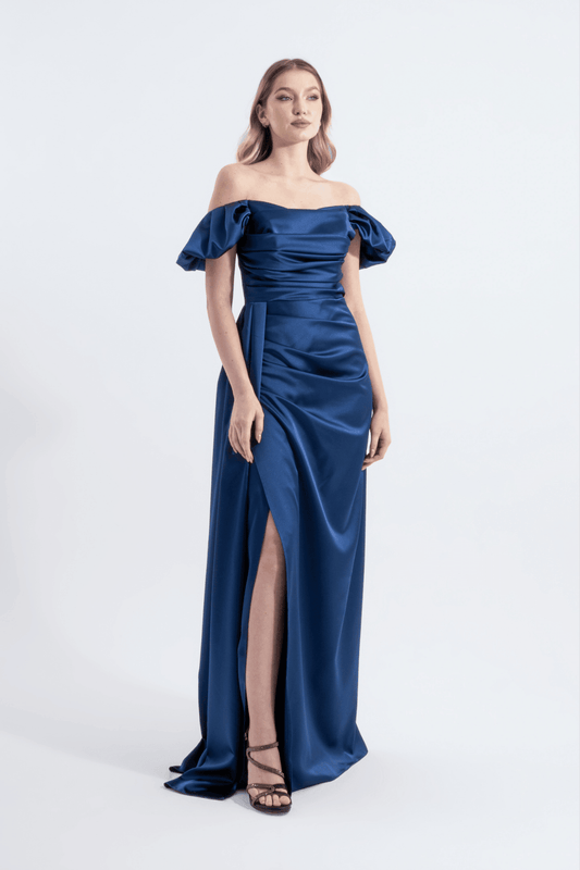 Cloe | Satin Maxi Strapless Evening Dress